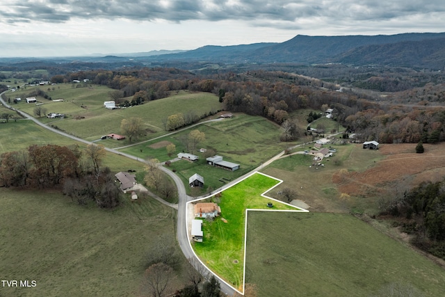 bird's eye view featuring a mountain view