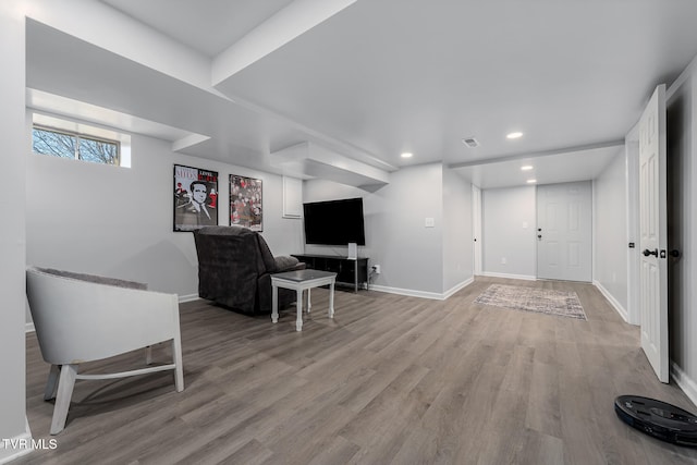 interior space featuring light hardwood / wood-style floors