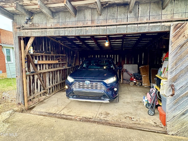 view of garage