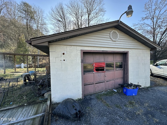 view of garage