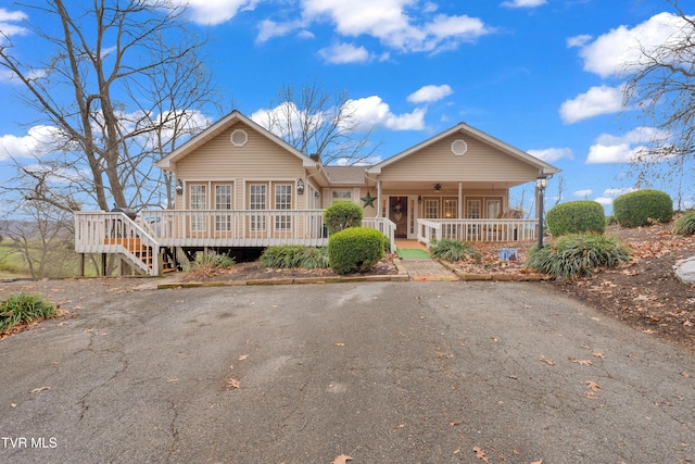 view of front of property with a porch