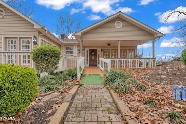 view of front of property with covered porch