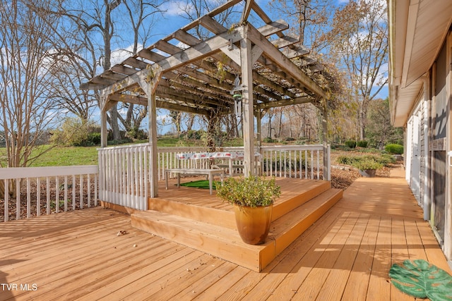 deck with a pergola