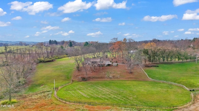 bird's eye view with a rural view