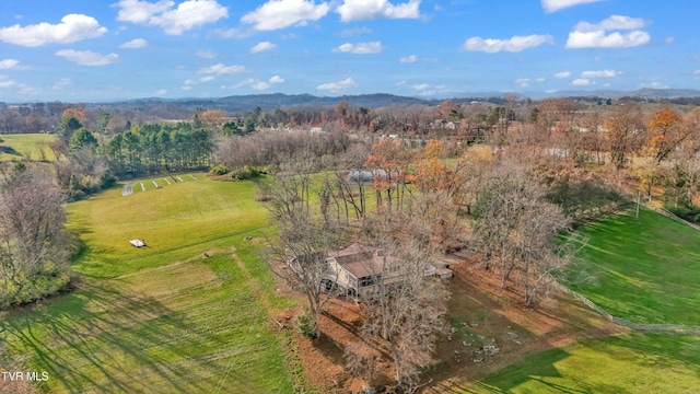 aerial view featuring a rural view