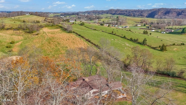 aerial view featuring a rural view