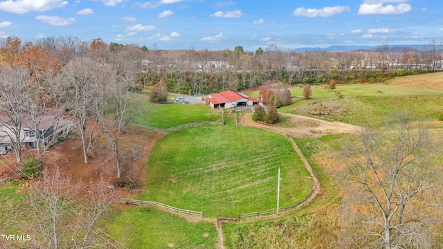 bird's eye view featuring a rural view