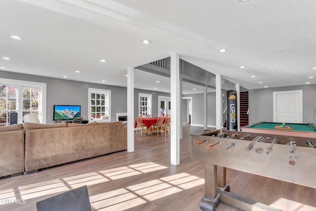 106 W Sycamore Ave, Big Stone Gap, VA 24219 - game room with recessed lighting, wood finished floors, and pool table