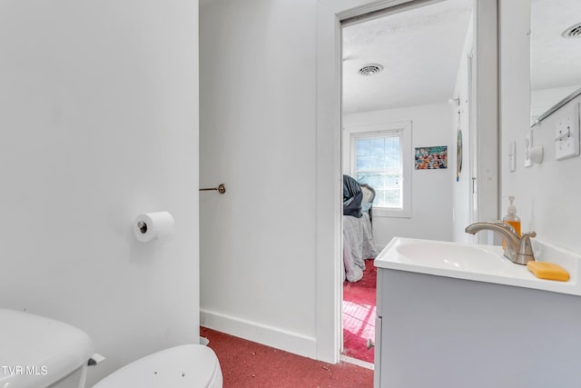106 W Sycamore Ave, Big Stone Gap, VA 24219 - bathroom featuring toilet, vanity, and baseboards