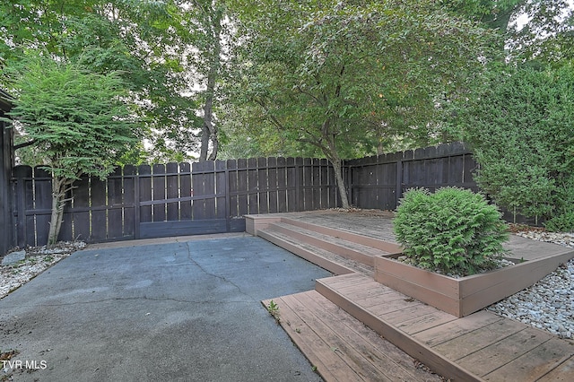 view of patio / terrace featuring a wooden deck