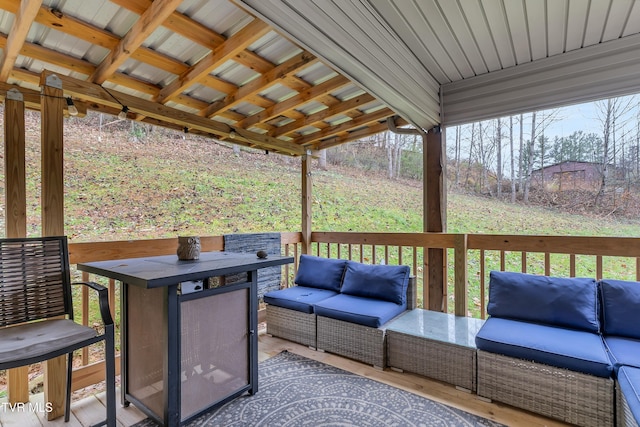 deck with outdoor lounge area