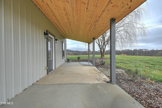 view of patio / terrace featuring a rural view