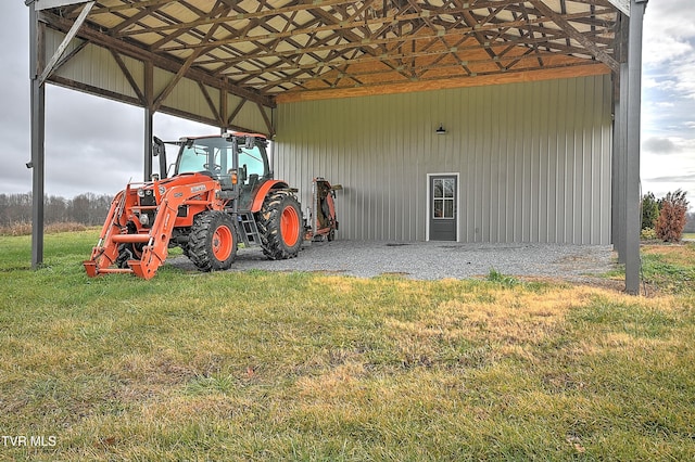 exterior space with a yard