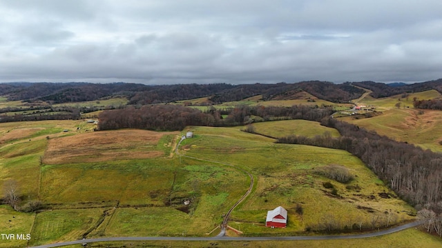 bird's eye view with a rural view