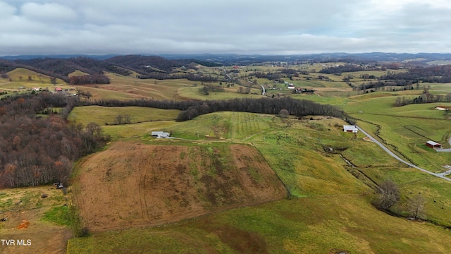 drone / aerial view featuring a rural view