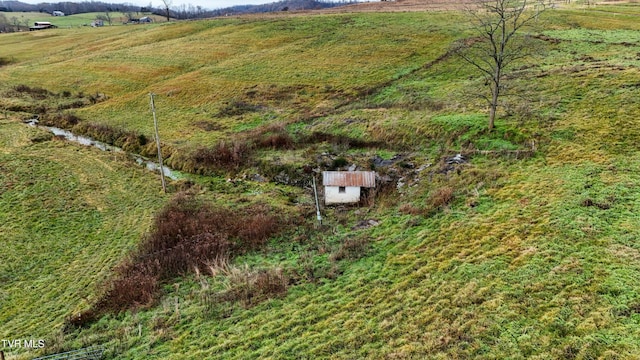 aerial view with a rural view