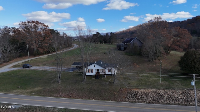 drone / aerial view featuring a rural view