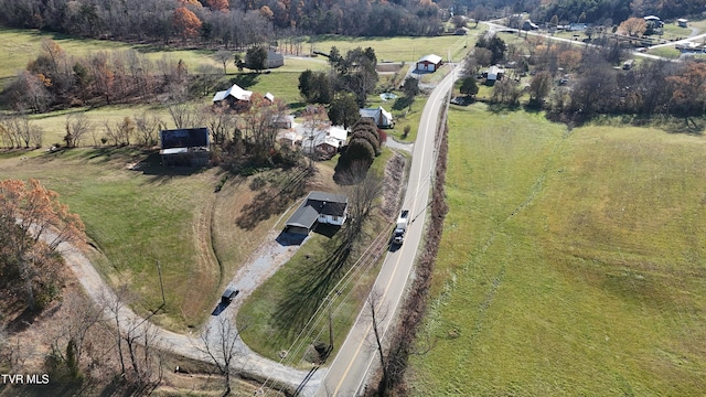 aerial view with a rural view