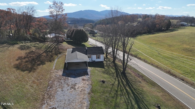 bird's eye view featuring a mountain view