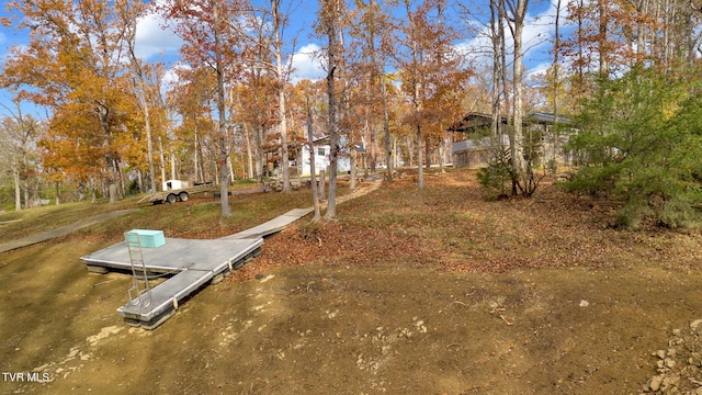 view of dock area