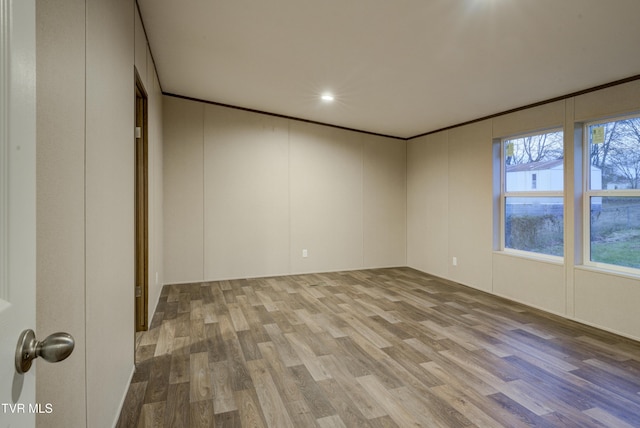 unfurnished room with light hardwood / wood-style flooring