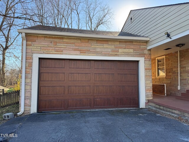 view of garage