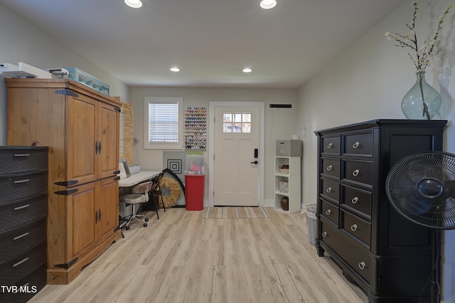 office featuring light hardwood / wood-style flooring