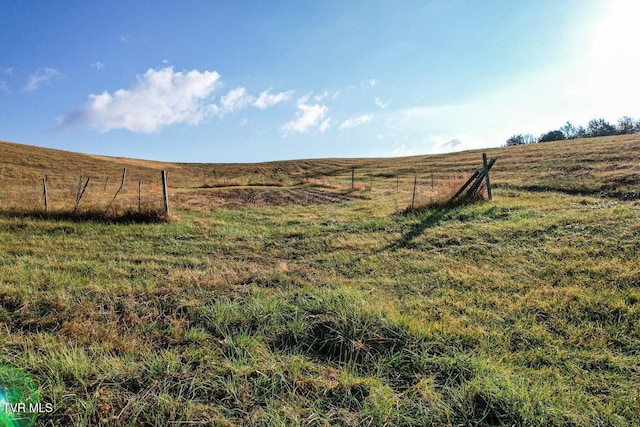 view of yard with a rural view