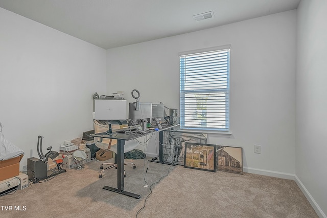 view of carpeted office