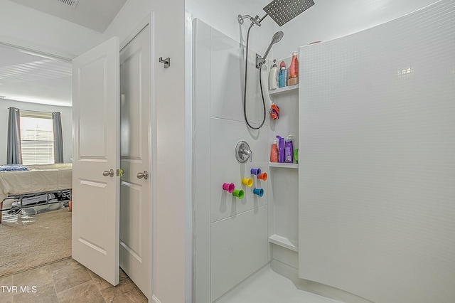 bathroom featuring a shower