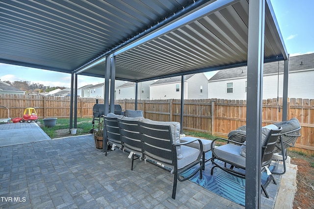 view of patio / terrace with an outdoor living space