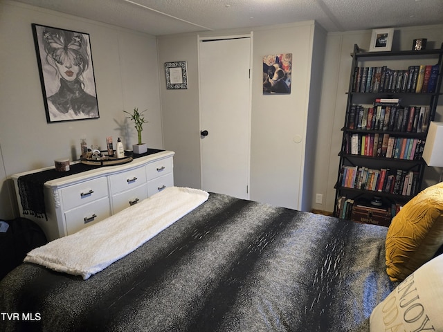 bedroom with a textured ceiling