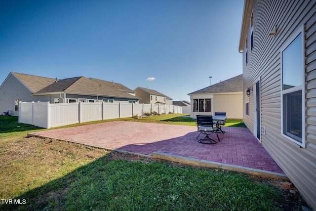 view of yard with a patio area