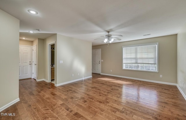 1505 Kensington Pl Unit 1505, Johnson City, TN 37615 - unfurnished room featuring a ceiling fan, wood finished floors, baseboards, and recessed lighting