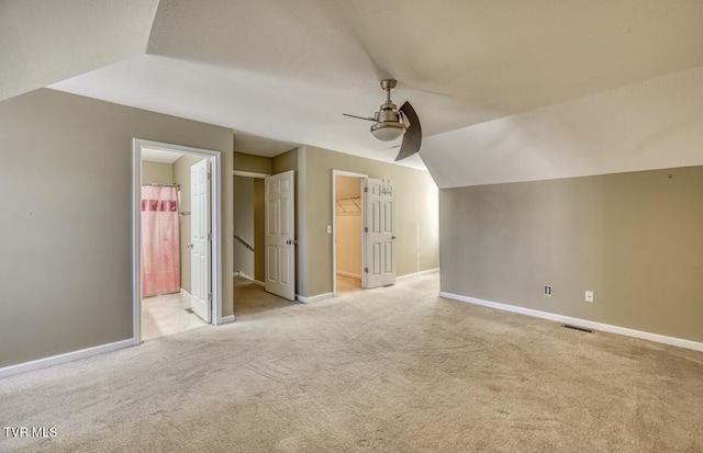 1505 Kensington Pl Unit 1505, Johnson City, TN 37615 - bonus room with a ceiling fan, light carpet, baseboards, and vaulted ceiling