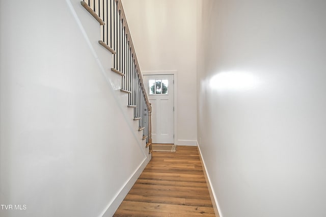 doorway featuring hardwood / wood-style floors