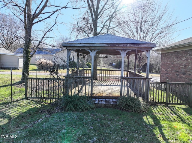 exterior space featuring a gazebo