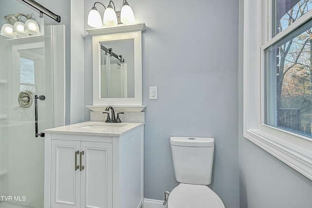 bathroom with toilet and vanity