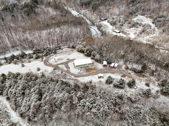 view of snowy aerial view