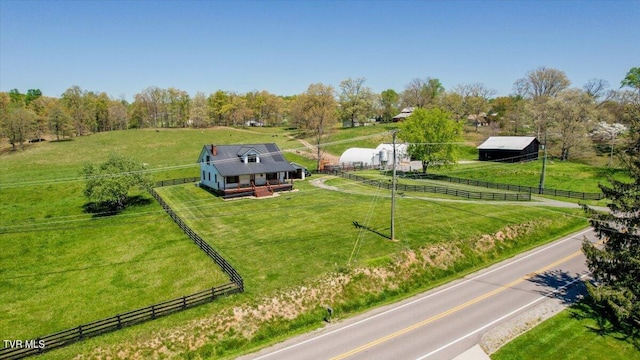 bird's eye view featuring a rural view