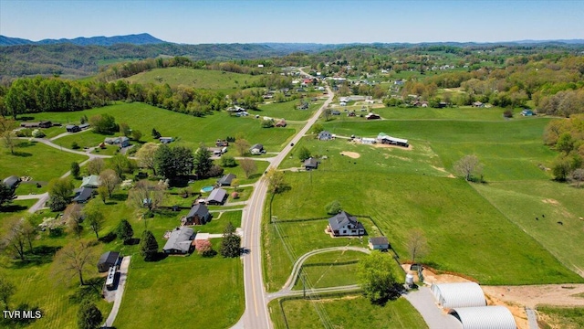 aerial view with a mountain view