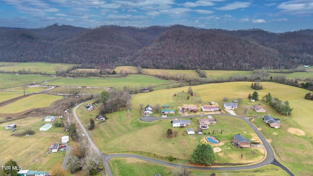 drone / aerial view with a rural view