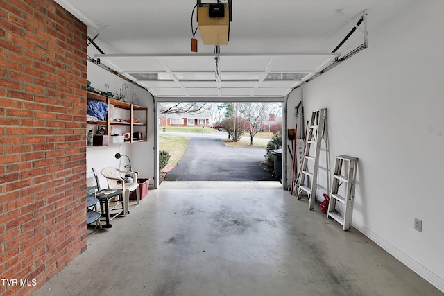 garage featuring a garage door opener