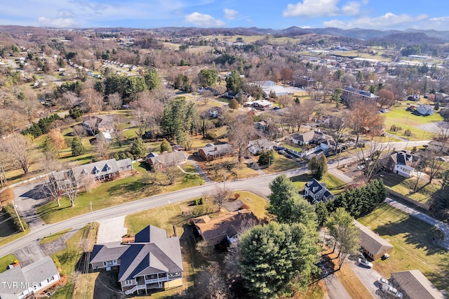 aerial view with a mountain view