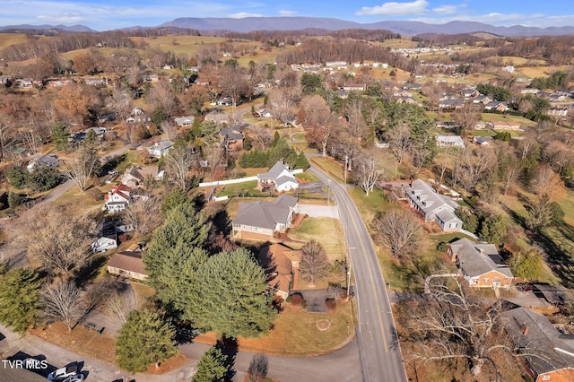 drone / aerial view with a mountain view