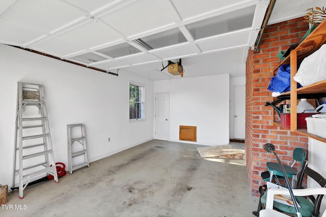 garage featuring a garage door opener