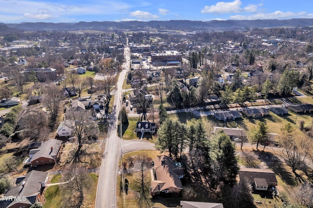 drone / aerial view with a mountain view