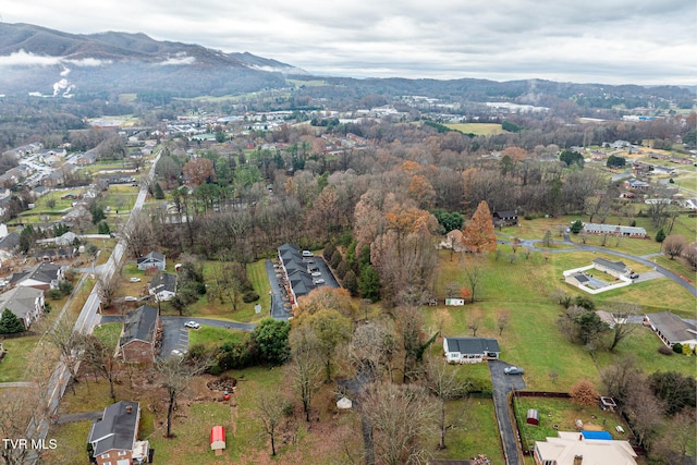 bird's eye view featuring a mountain view