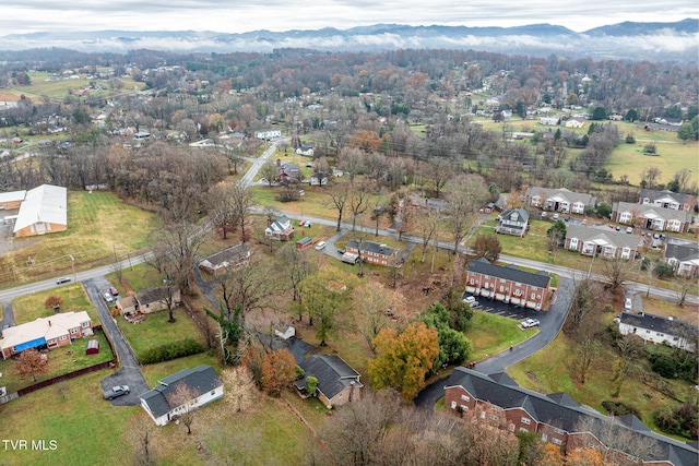 bird's eye view with a mountain view