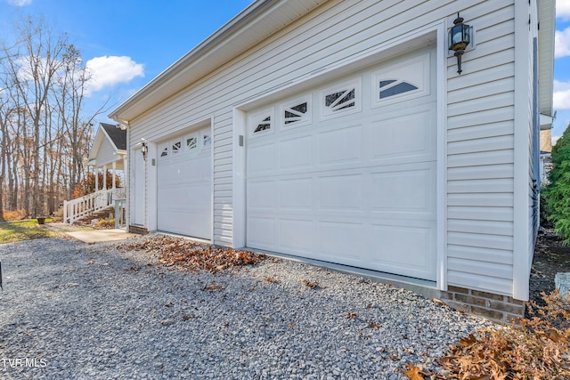 view of garage